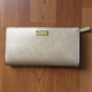 Kate Spade Leather BiFold Wallet - Champagne Gold